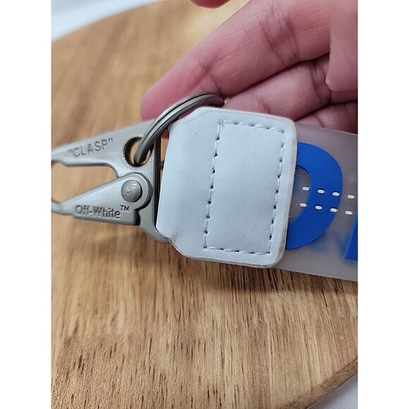 Off White Key Chain Blue, Clear Industrial Clasp Preowned - Picture 4 of 5
